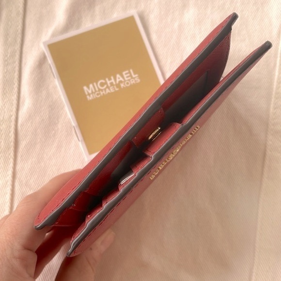Brand New Michael Kors Genuine Leather Medium Slim Wallet Terracotta - Picture 7 of 15